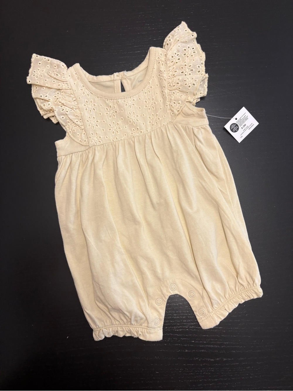 ⭐️2/$8.00⭐️ George 0-3m Cream Summer Romper